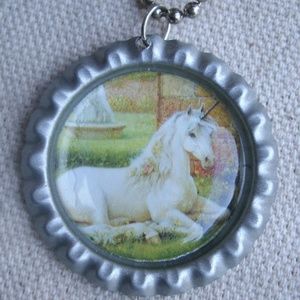 Unicorn in Garden Necklace